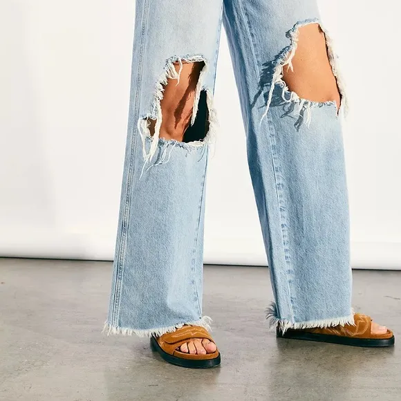 NWT Free People Rooney Footbed Sandals in Tan, Sz. 38/8