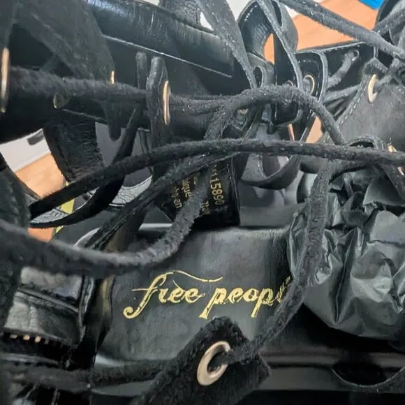 NWT Free People | Sun Chaser Tall Gladiator Sandal in Black Suede (38/US 7.5)