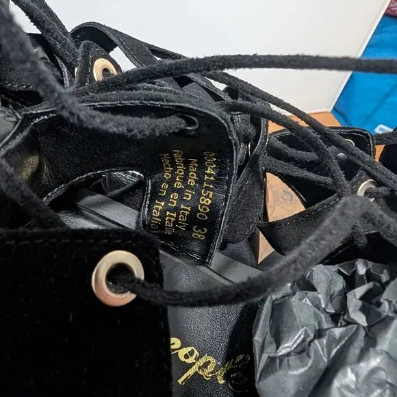 NWT Free People | Sun Chaser Tall Gladiator Sandal in Black Suede (38/US 7.5)