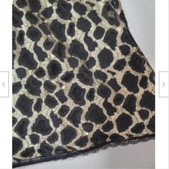NWT Just Cavalli Black Gold Elastic Waist A-line Skirt 44
