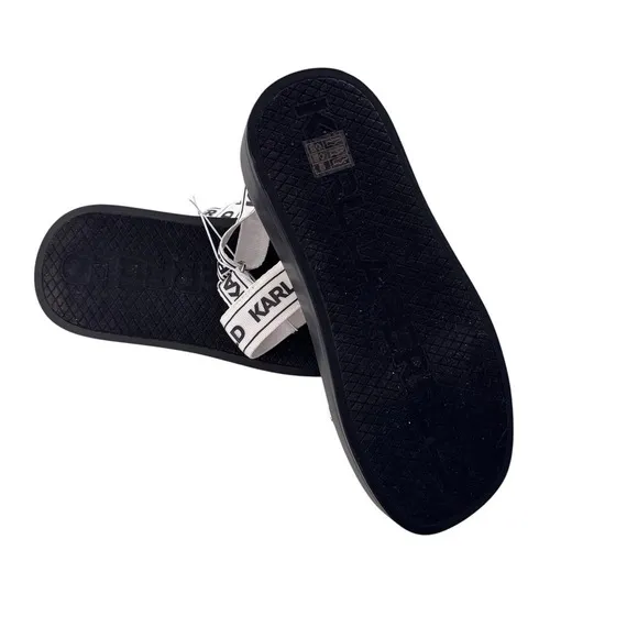NWT Karl Lagerfeld Women’s  Red Sandals Black White Velcro Strap Casual Sz7