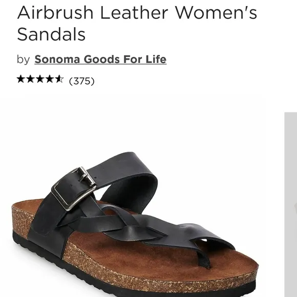 NWT Leather Footbed Slide Sandals