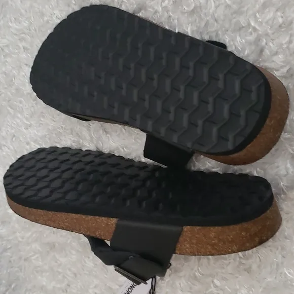 NWT Leather Footbed Slide Sandals