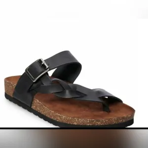 NWT Leather Footbed Slide Sandals