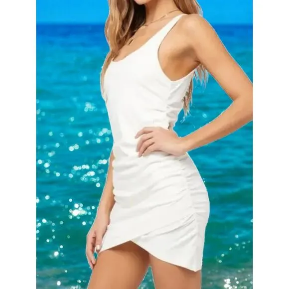 NWT - L*SPACE Wildwood Shirred Mini Dress in Cream Size: M