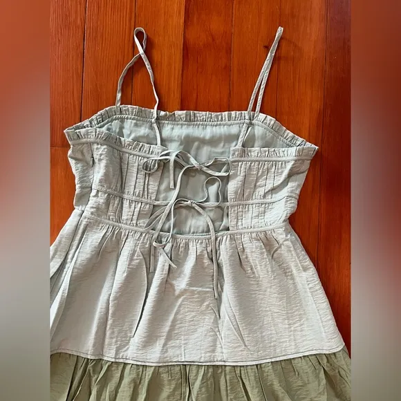 NWT Madewell Sophia Cami Tiered Midi Dress in Colorbock - 6 - Green