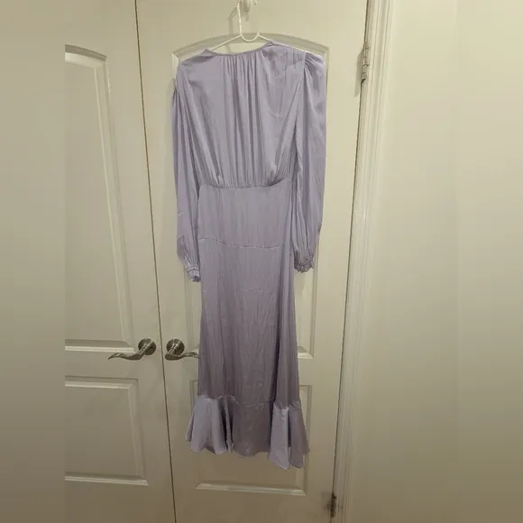 NWT MAJE LONG FLUID SATINY DRESS IN PARMA VIOLET