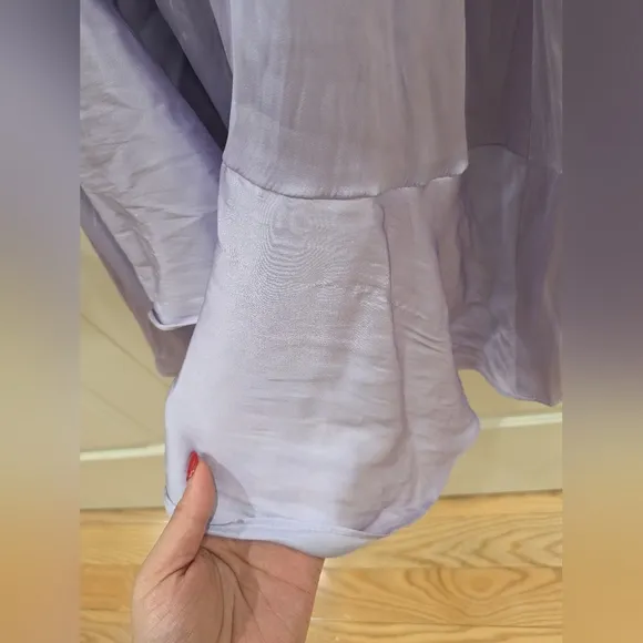 NWT MAJE LONG FLUID SATINY DRESS IN PARMA VIOLET