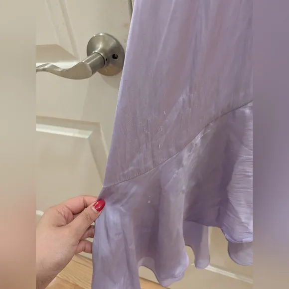 NWT MAJE LONG FLUID SATINY DRESS IN PARMA VIOLET
