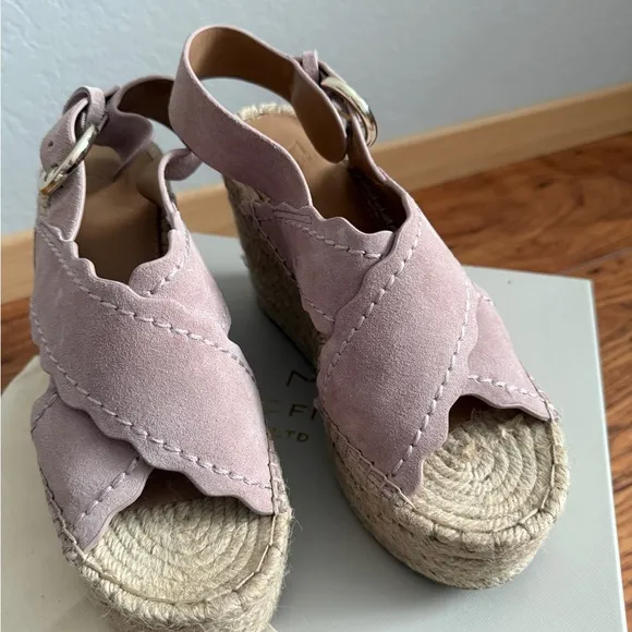NWT Marc Fisher LTD ‘ Mlaria’ Pink Espadrille Wedge Sandals Size 7