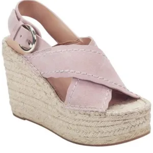 NWT Marc Fisher LTD ‘ Mlaria’ Pink Espadrille Wedge Sandals Size 7