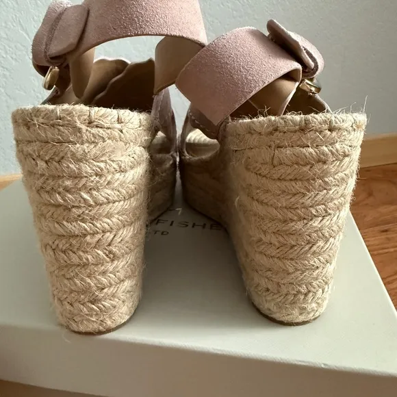 NWT Marc Fisher LTD ‘ Mlaria’ Pink Espadrille Wedge Sandals Size 7