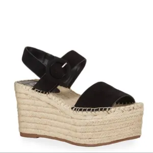 NWT Marc Fisher Rex Suede Sandals Black 9.5