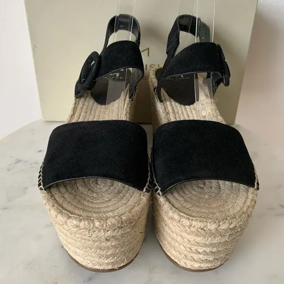 NWT Marc Fisher Rex Suede Sandals Black 9.5