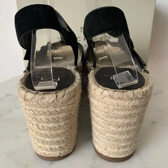 NWT Marc Fisher Rex Suede Sandals Black 9.5