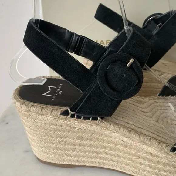 NWT Marc Fisher Rex Suede Sandals Black 9.5
