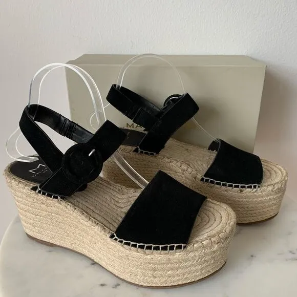 NWT Marc Fisher Rex Suede Sandals Black 9.5