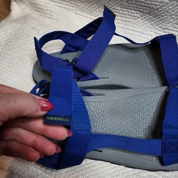 NWT Merrell Breakwater Strap Sandals - Men's Size 12. Blue/Grey.