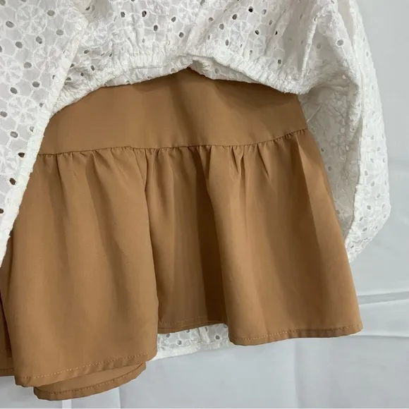 NWT MICHAEL MICHAEL KORS Eyelet Ruffled Midi Skirt, size 0