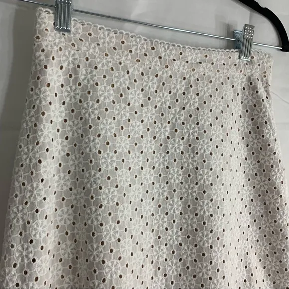 NWT MICHAEL MICHAEL KORS Eyelet Ruffled Midi Skirt, size 0