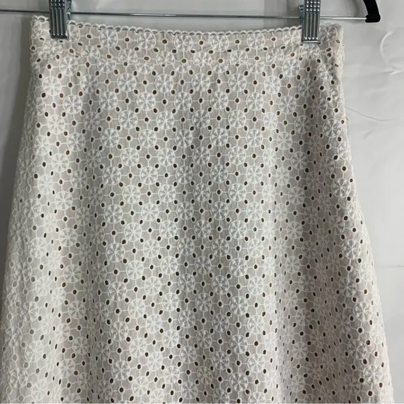 NWT MICHAEL MICHAEL KORS Eyelet Ruffled Midi Skirt, size 0