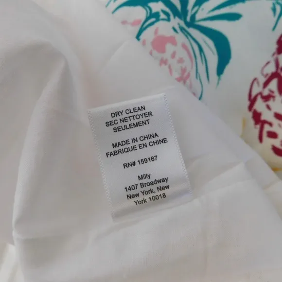 NWT!! MILLY Ellery Tiered Pineapple Print Midi Dress Poplin Colorful Size 8