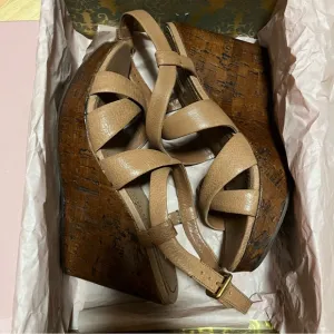 NWT Miu Miu Brown Sandals Leather Wedges Leather Heels 7.5