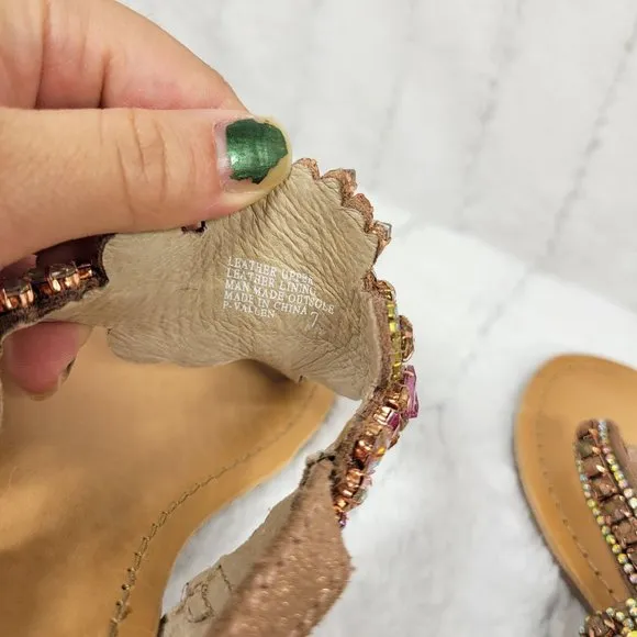 NWT Neiman Marcus 7 Women Rhinestones Sandals