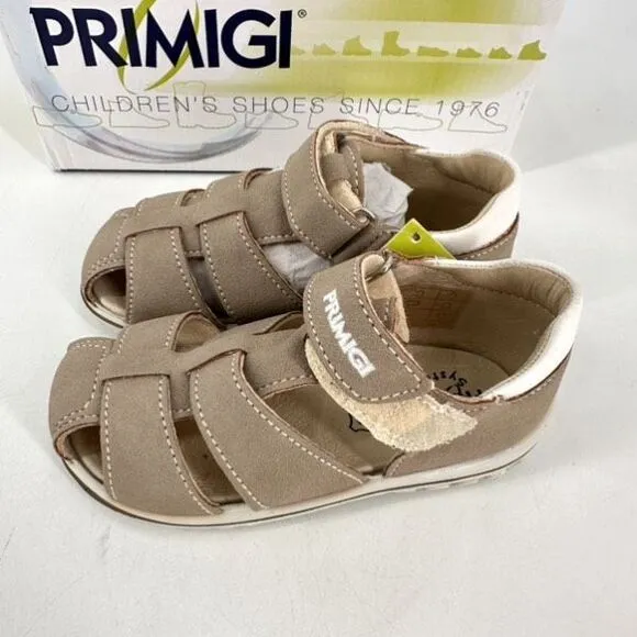 NWT Primigi Baby Toddler Anti Shock Closed Toe Sandals Taupe Size 8.5 Unisex