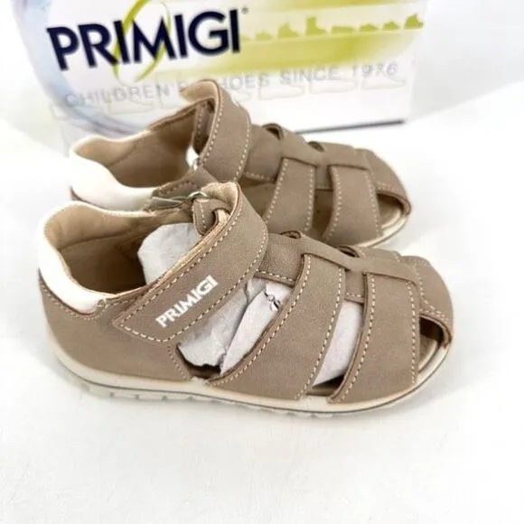 NWT Primigi Baby Toddler Anti Shock Closed Toe Sandals Taupe Size 8.5 Unisex