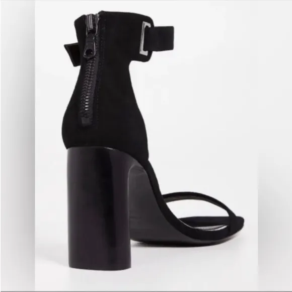 NWT Rag &amp; Bone Ellis Sandals Heels Leather Suede Black 2.5” heel Size 8