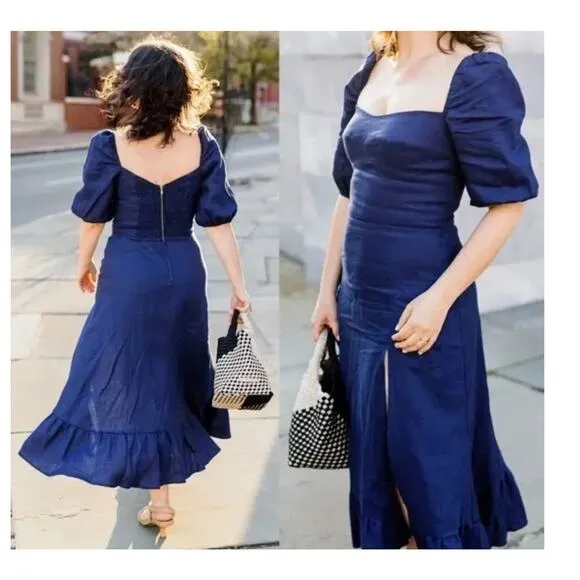 NWT Reformation Belgium Linen Maxi Dress Size 6