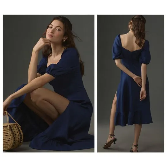 NWT Reformation Belgium Linen Maxi Dress Size 6