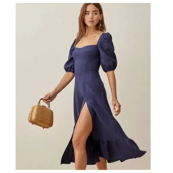 NWT Reformation Belgium Linen Maxi Dress Size 6