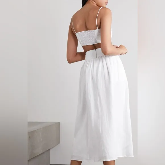 NWT Reformation Louise Linen Set Two Piece white size 12