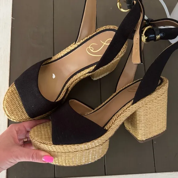 NWT Sam Edelman Immie Ankle Strap Platform Wedge Sandals Sz 9,5