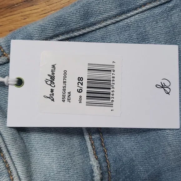 NWT Sam Edelman JENA The Stiletto High Rise Crop Boot Blue Jeans Size 28