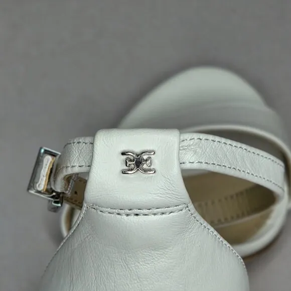 NWT Sam Edelman Women's Yaro White Leather Sandals Heels