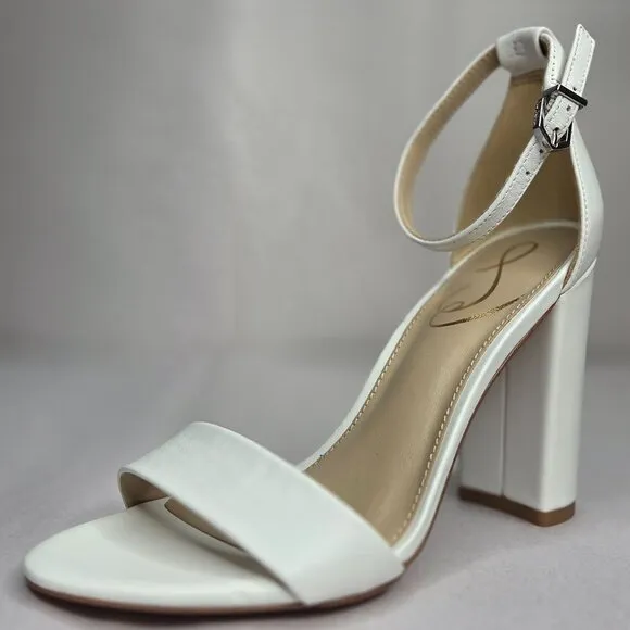 NWT Sam Edelman Women's Yaro White Leather Sandals Heels