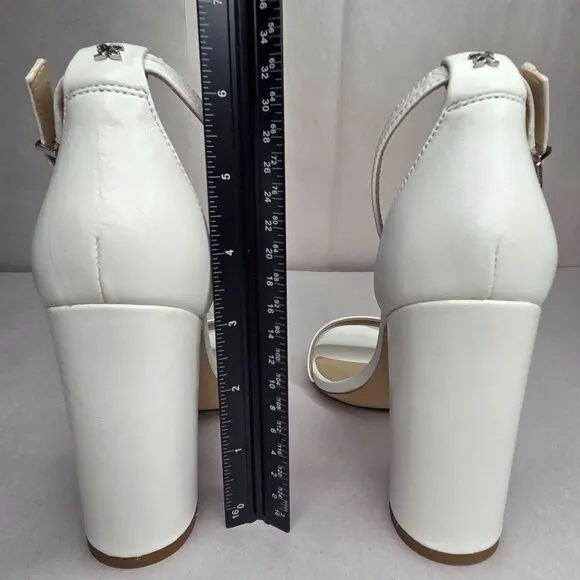 NWT Sam Edelman Women's Yaro White Leather Sandals Heels