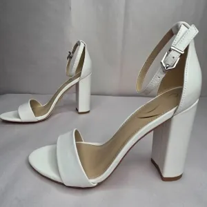 NWT Sam Edelman Women's Yaro White Leather Sandals Heels