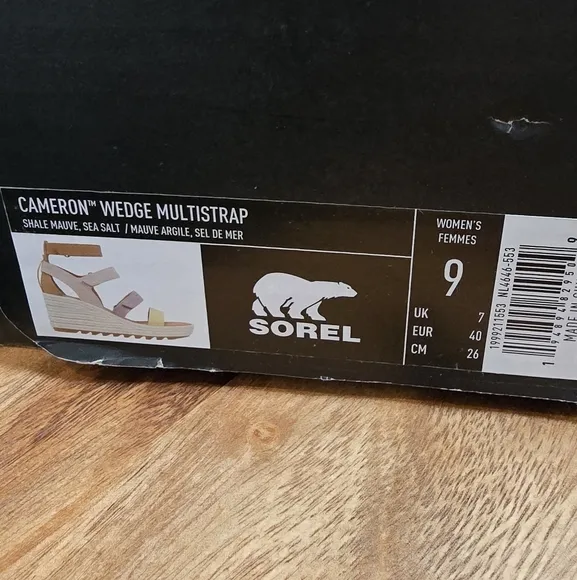 NWT Sorel Cameron Wedge Multistrap Sandal Shale,Mauve,Seasalt Women's Sz 9.
