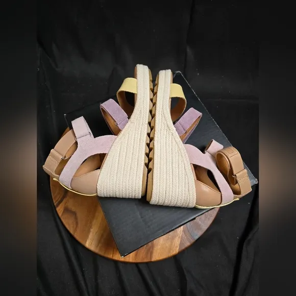NWT Sorel Cameron Wedge Multistrap Sandal Shale,Mauve,Seasalt Women's Sz 9.