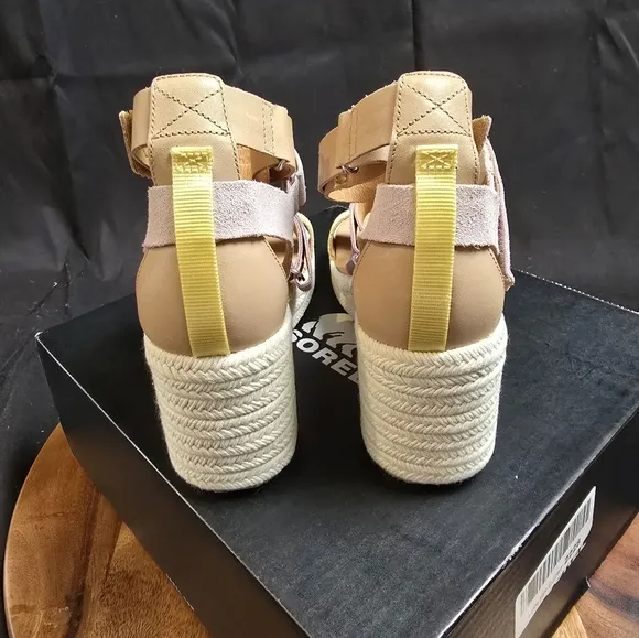 NWT Sorel Cameron Wedge Multistrap Sandal Shale,Mauve,Seasalt Women's Sz 9.