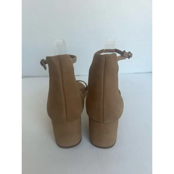 NWT Steve Madden Irenee Tan Leather Ankle Straps Low Heel Sandals Sz 11