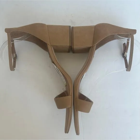 NWT Steve Madden Irenee Tan Leather Ankle Straps Low Heel Sandals Sz 11