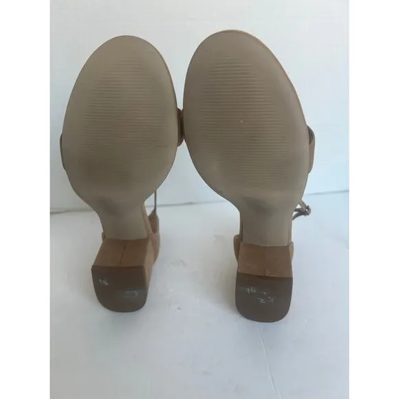 NWT Steve Madden Irenee Tan Leather Ankle Straps Low Heel Sandals Sz 11