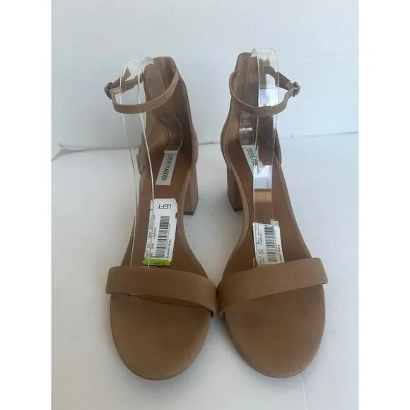 NWT Steve Madden Irenee Tan Leather Ankle Straps Low Heel Sandals Sz 11