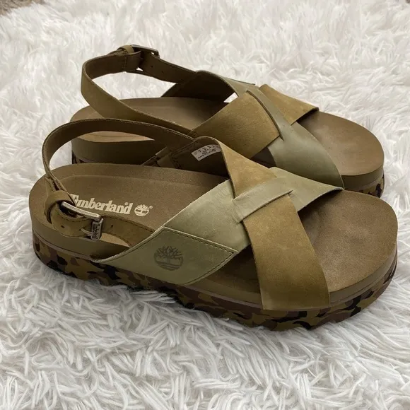 NWT Timberland olive green nubuck sandals