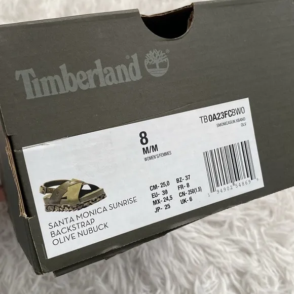 NWT Timberland olive green nubuck sandals
